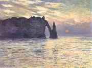 Claude Monet The Cliff,Etretat,Sunset painting